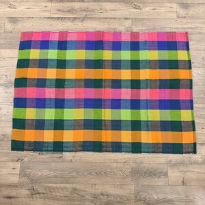 Dash & Albert Happy Plaid Handwoven 100% Polypropylene Rug 4’x6’ EUC